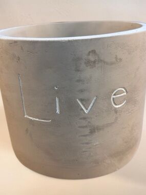 6” Cement Planter “Live” – Modern Minimalist Heavy Pot